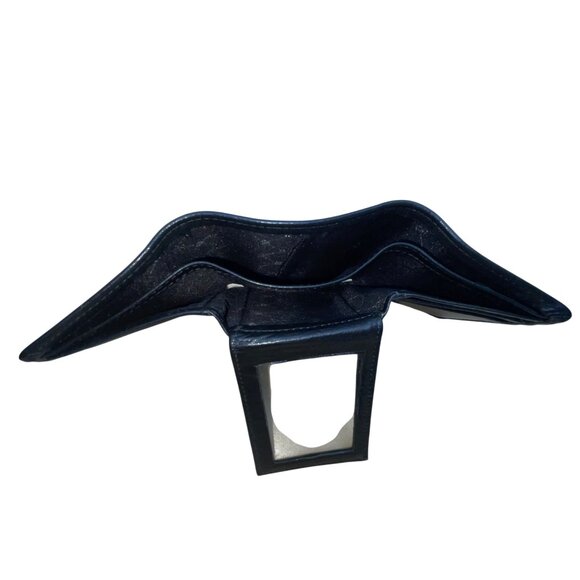 Perry Ellis Men Black Genuine Leather With ID Window & Card Slots Trifold Wallet - Picture 4 of 6